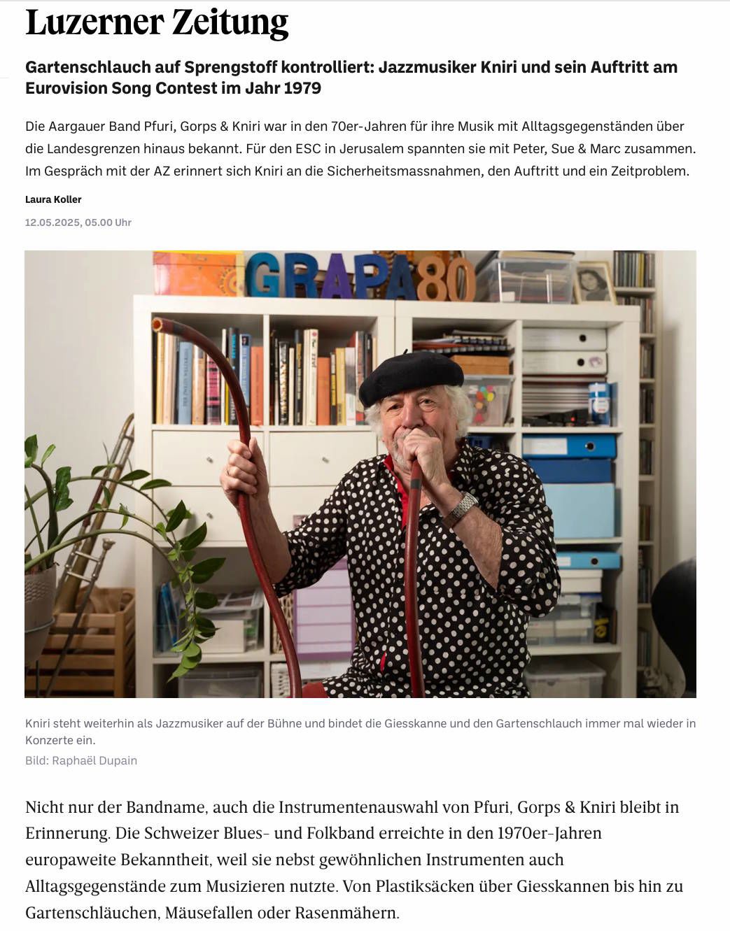 Luzerner Zeitung, 12.05.2025